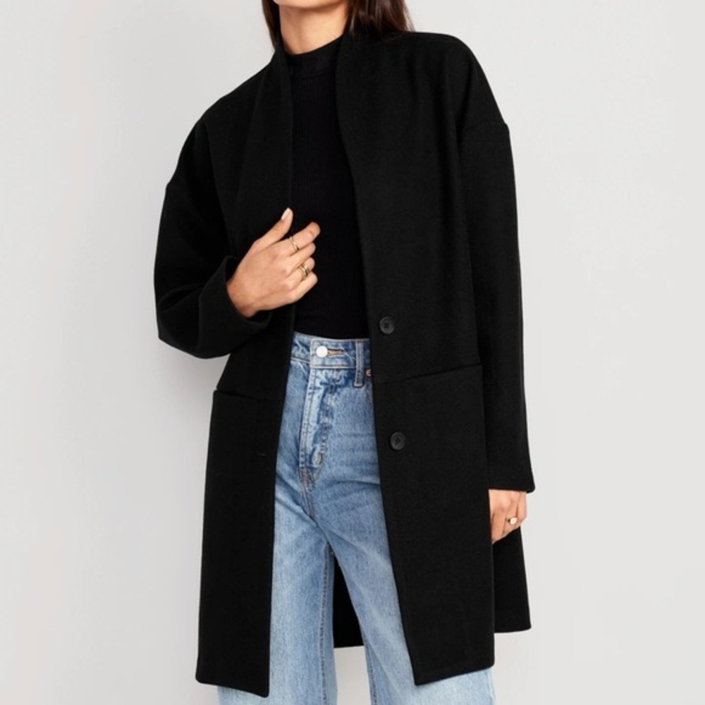 Elegant Black Women's Coat, OLD NAVY, black XS , EUC